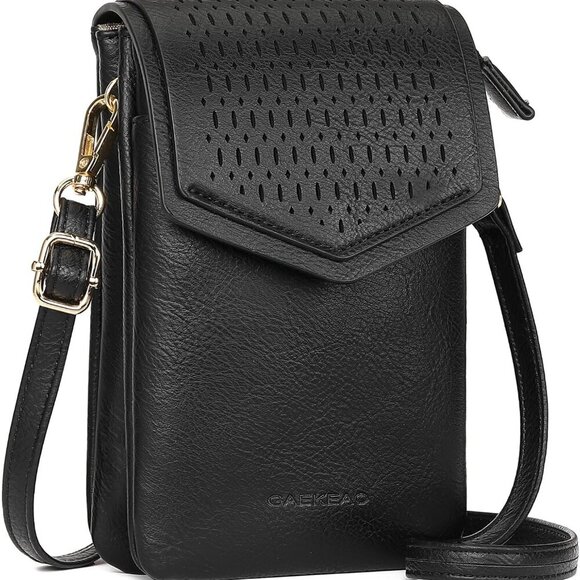 Compact and Stylish Black Crossbody Cell Phone Bag - Ideal for Everyday Use - Picture 1 of 8